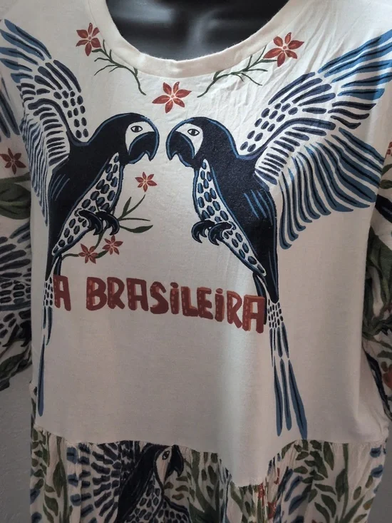 ✨ A Brasileira Blue Macaw Mini Dress From Brazil Size M - Picture 3 of 8